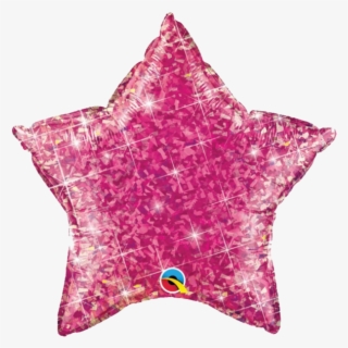 20″ Holographic Pink Star Foil Balloon - Balloon