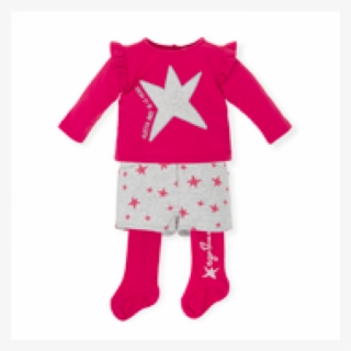 Agatha Ruiz De La Prada Pink Star Shorts Top And Tights - Girl