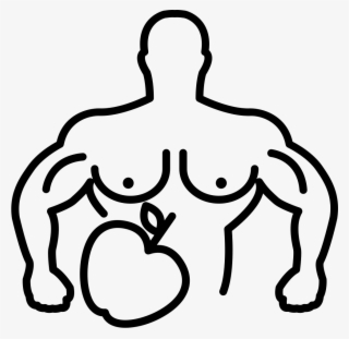 Male Muscular Outline With Apple Comments - Imagenes De Contorno