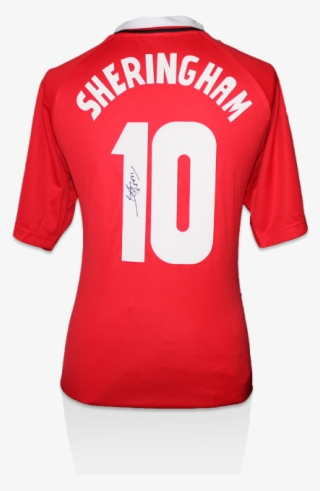 Teddy Sheringham Back Signed Manchester United Shirt - Manchester United Uniform Png