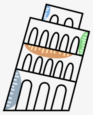 Vector Illustration Of Leaning Tower Of Pisa Campanile - Пизанская Башня Клипарт
