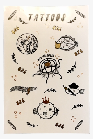 Gold Embossed Customizable Tattoos - Illustration