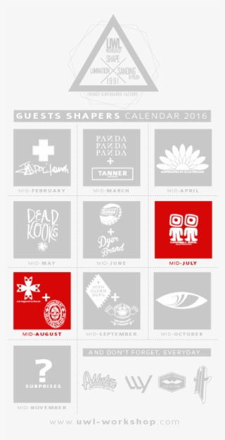Posted On 27 June 2016 Full Size - Uwl Calendrier Des Shapers 2016