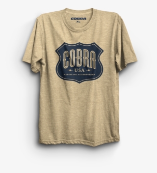 Cobra Tshirt Mockup Badge Logo Heather Tan V2