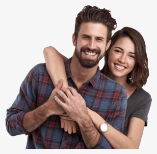 Couple Posing And Smiling Flipped - Love