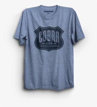 Cobra Tshirt Mockup Badge Logo Heather Light Blue V2