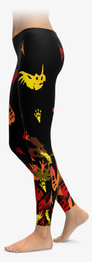 Falling Dinosaur Bones Leggings - Powered By Plants Leggings