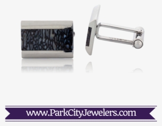 Stainless Steel Dino Bone Inlay Cuff Links - Gold Ring Colour Stone