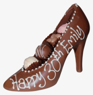Chocolate Shoe With Birthday Gift Message And Four - Personalised Chocolate Shoe Uk