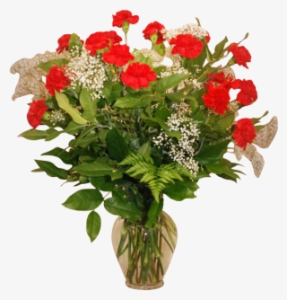 Vase Arrangement 24 Carnations - Garden Roses