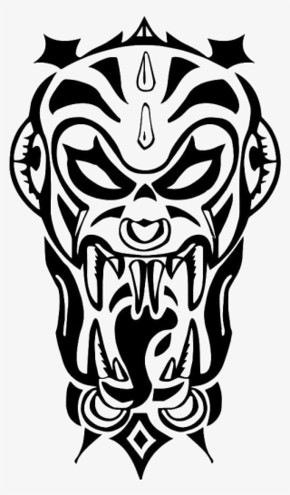 Tribal Demond Large Vampire Black Zombie Temporary - Tribal Zombie Tattoo