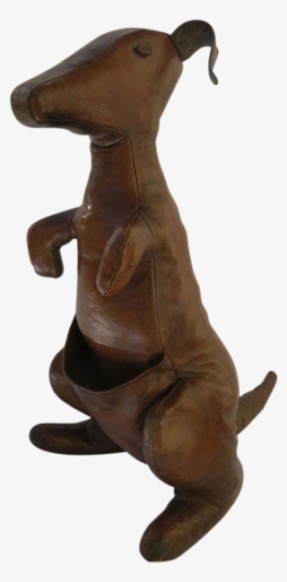 Original Vintage Leather Kangaroo - Statue
