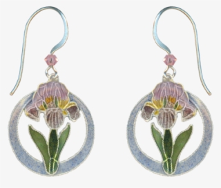 Bearded Iris Round Earrings Copy - Earrings