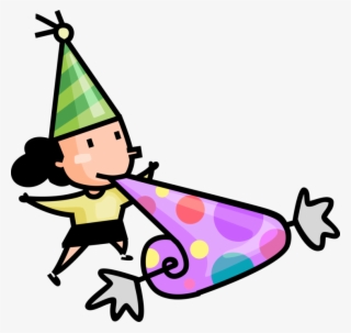Vector Illustration Of Birthday Girl Has Fun At Birthday