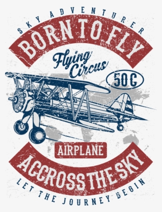 Biplane On Sky - Label