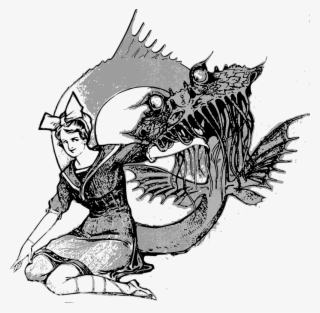 A Girl And Her Sea Monster - Sea Monster Svg