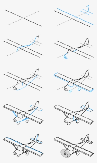 Airplane Drawing Paper Line Art Cartoon - Plane Step By Step