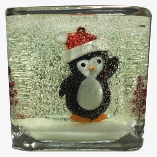 Holiday Candle Is A Medium Cube With A Cute Penguin - Adã©lie Penguin