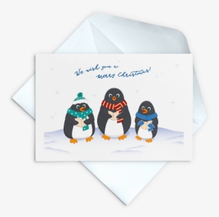 We Wish You A Merry Christmas Penguin Choir Card - Penguin