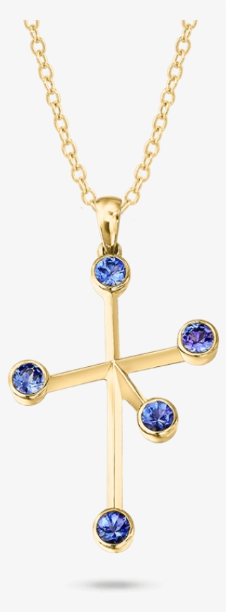 Southern Cross Tube Set Tanzanite Yellow Gold Pendant - Locket