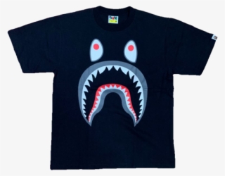 A Bathing Ape Shark Ponr Tee - Bathing Ape Black Tee Shark