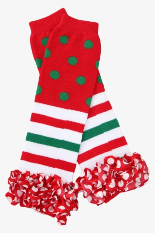 Red & Green Dot Christmas Ruffle Leg Warmers