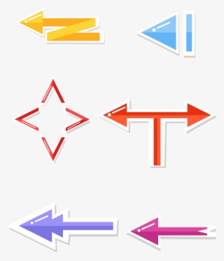 Arrow Bright Arrows Cartoon Colorful Png And Vector - Diagram