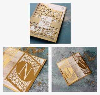 Golden Gate Art Deco Laser Cut Wedding Invitation Available - Book Cover