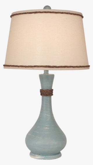 Weathered Atlantic Grey Smooth Genie Bottle Table Lamp - Lampshade