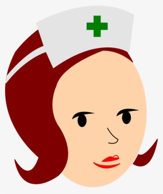 Drawing Of Medical Nurse With Green Cross On Head - Nurse Clip Art