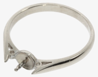 Ring With Pin 585/- White Gold - Engagement Ring