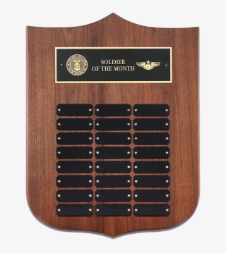Genuine Walnut Shield Perpetual Plaque - Wood
