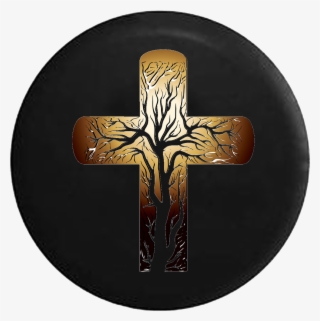 Golden Cross Tree Of Life Christian Jeep Camper Spare - Cross