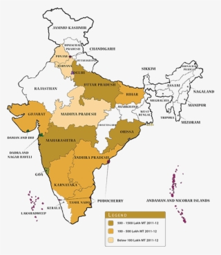 Map Of Production Of Sugarcane In Various State - Major Areas Of Production Of Sugarcane