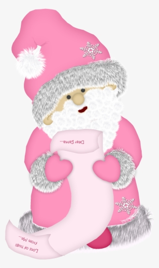 Pink Christmas Santa - Christmas Pink Clipart