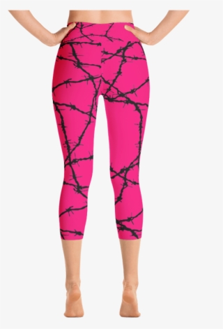 Mockup Pink Barb Wire Leggings Back - Yoga Pants