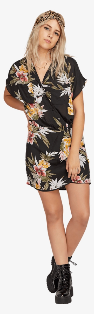 Hilight Logo Black Volcom Volcom Ragn Flower - Dress