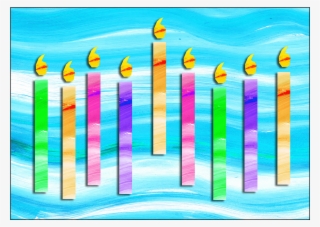 Hanukkah Card Hc-08 Menorah Paint Streaks - Picket Fence