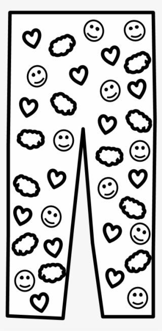 Leggings, Emojis, Hearts, Clouds, Black And White, - Pattern