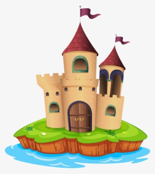 Transparent Castle And Water Png Picture - Castle On An Island Cartoon