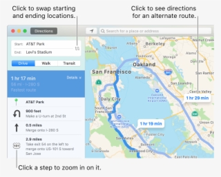 Click A Step In The Directions Sidebar On The Left - Map