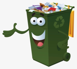 Graphic Freeuse Stock Waste Container Recycling Bin - Green Wheelie Bin Full