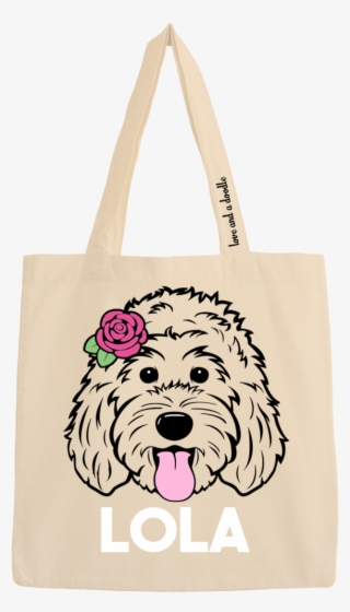 Doodette With Flower Canvas Tote Bag - Sticker