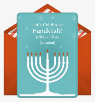 Free Hanukkah Invitation With A Beautiful Menorah Design - Greeting Card
