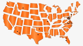Service Areas Black Dots 08 27 - Usa Map