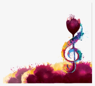 Colorful Border And Music Note - Illustration