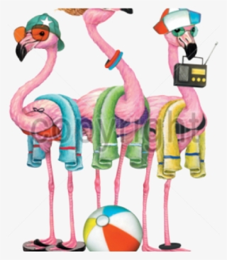 Flamingo Clipart Beach - Beach Flamingo Clipart