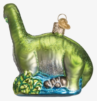 Old World Christmas Blown Glass Brontosaurus Ornament - Crocodile