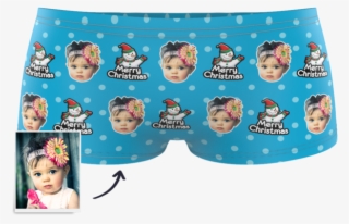 Custom Kids Christmas Snowman Face Boxer - Underpants