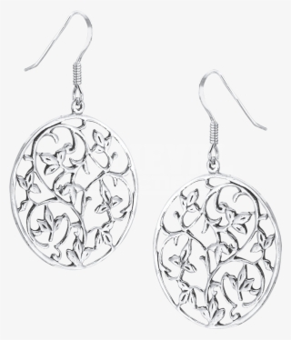 Sterling Silver Curling Vine Earrings - Earrings